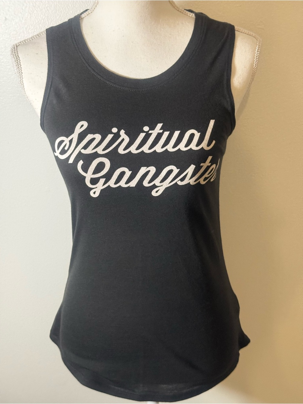 Spiritual Gangster Black Tank with White Script